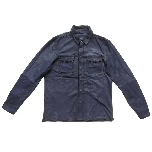 JOHN VARVATOS MEN'S IZZY LEATHER SHIRT JACKET - Picture 1 of 12